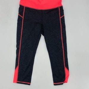 Coral and Gray Cropped Leggings